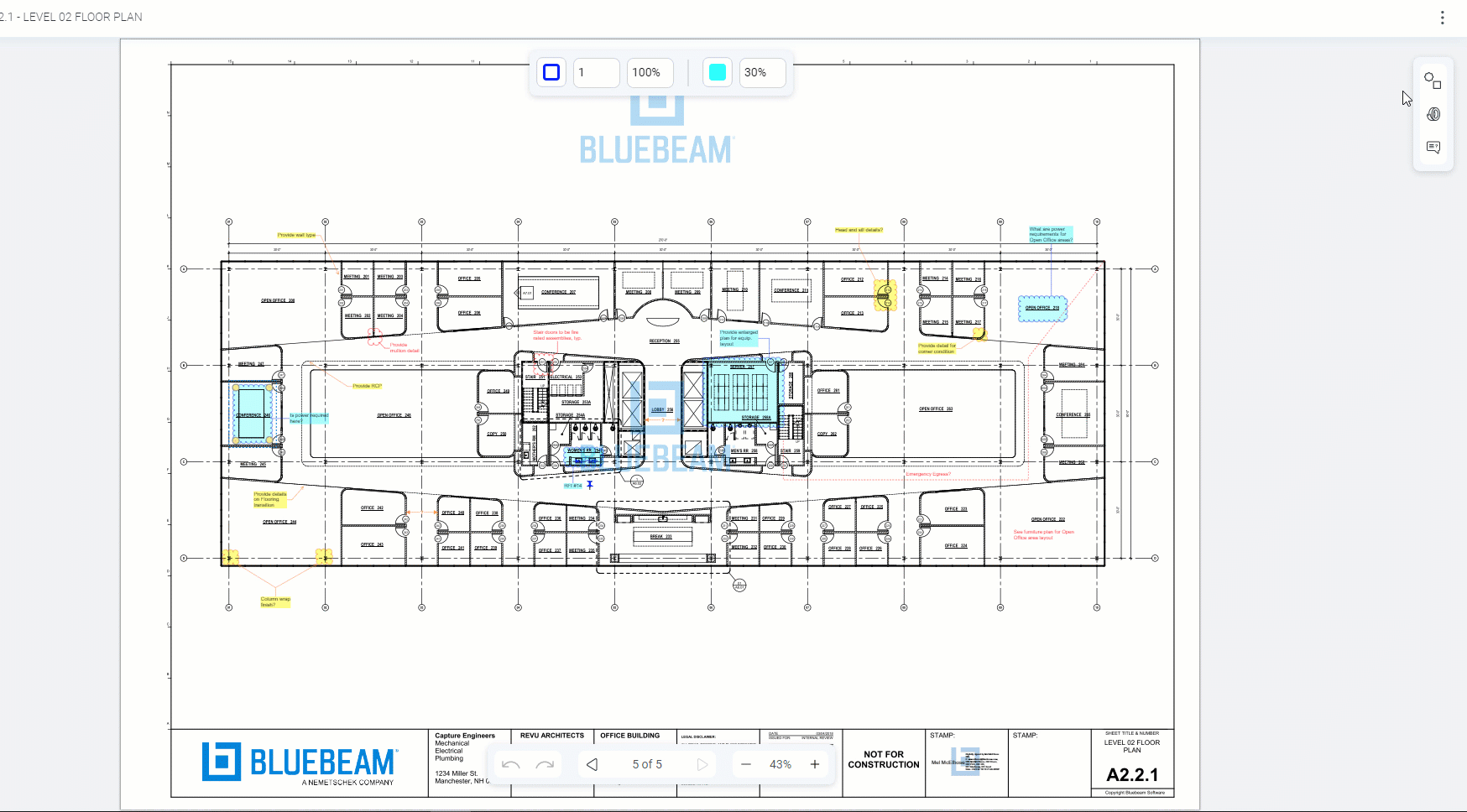 Kommentarer og former i Bluebeam Cloud