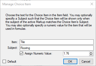 Manage Choice Item