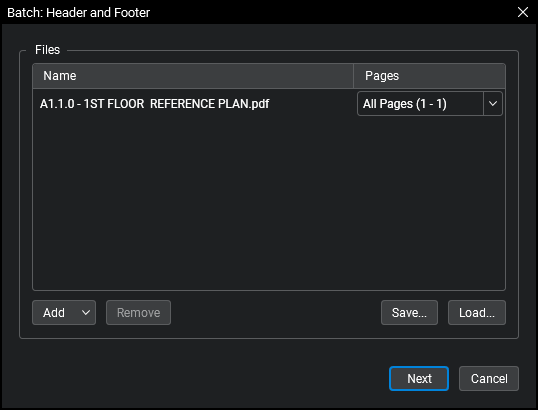 Batch processing headers and footers | Bluebeam Technical Support