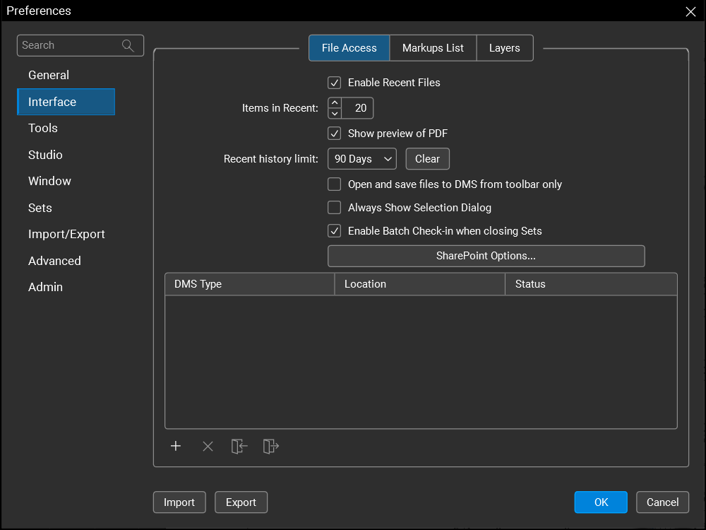 File Access - Configuring a DMS | Bluebeam Technical Support