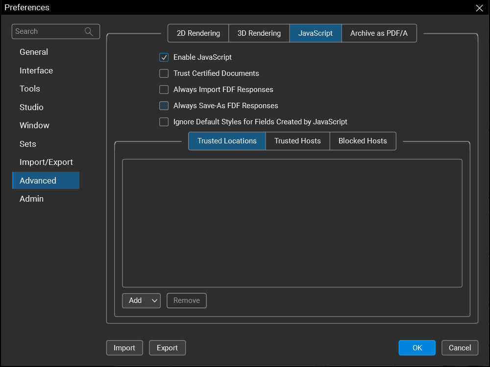 Advanced Preferences | Bluebeam Technical Support