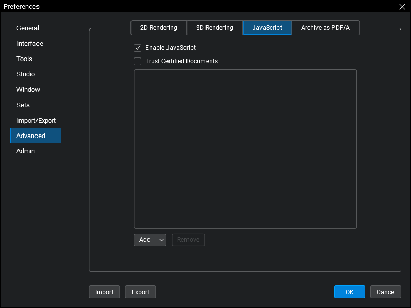 Advanced Preferences