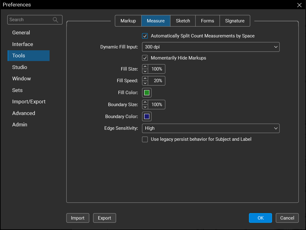 Tools Preferences | Bluebeam Technical Support