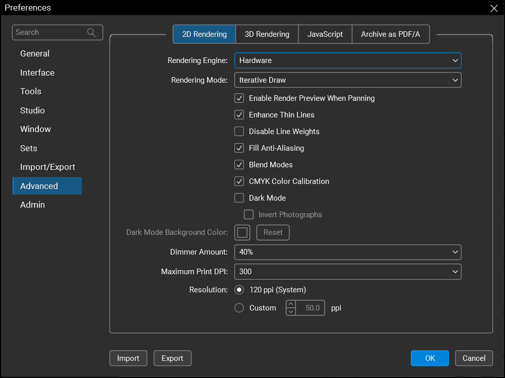 Advanced Preferences | Bluebeam Technical Support