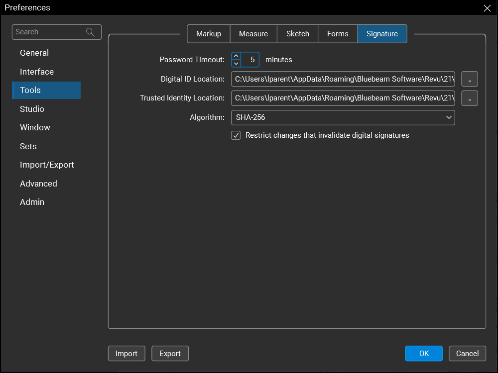 Tools Preferences | Bluebeam Technical Support