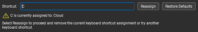 Shortcut Assigned Messaged