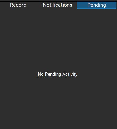 Studio panel that displays no pending activity.