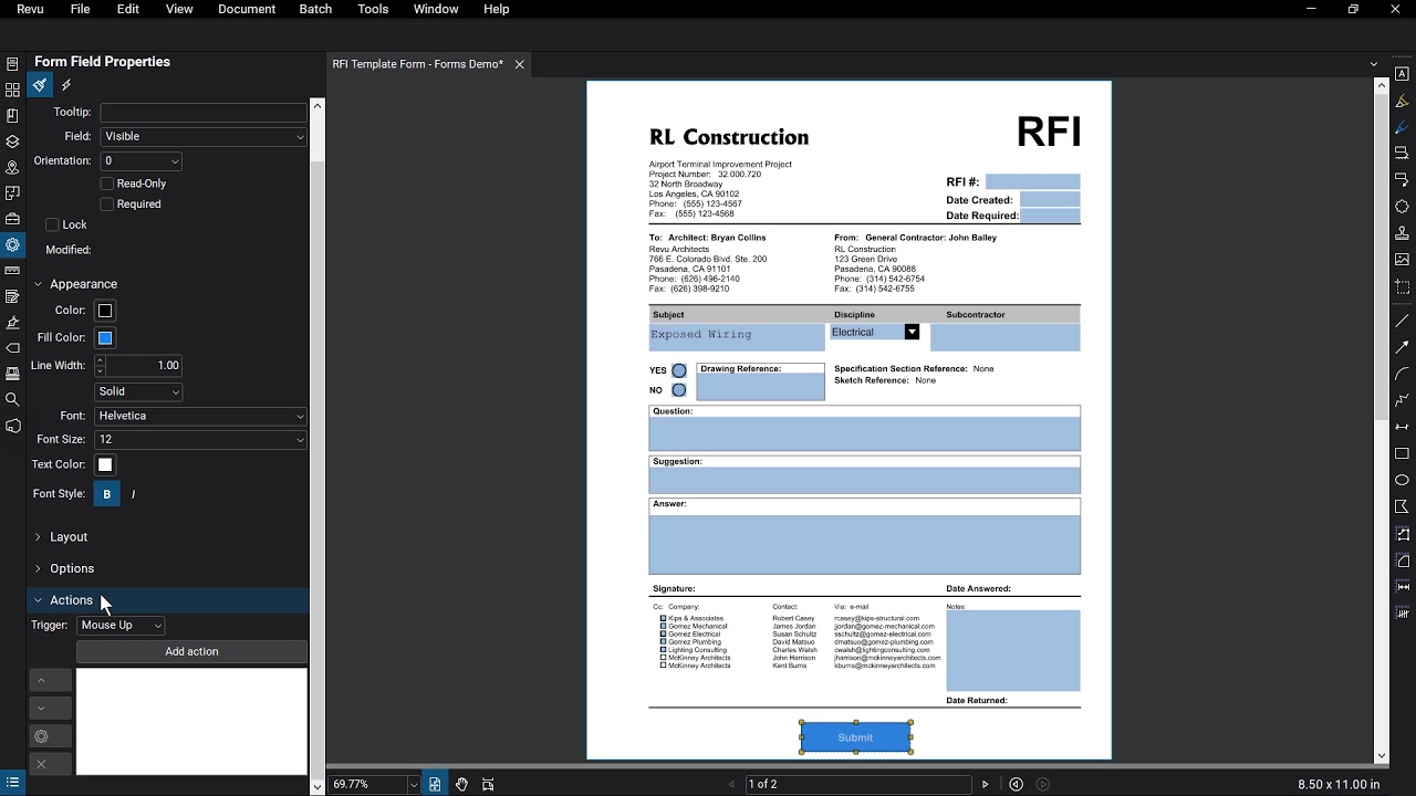 Bluebeam Revu Fillable Form Printable Forms Free Online