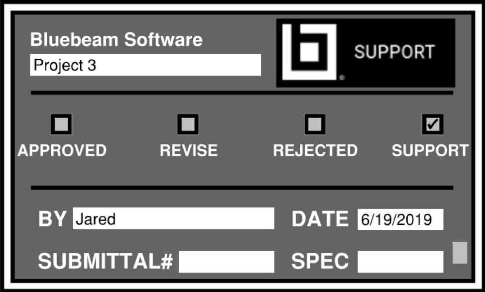 Submittal Stamp Button Logo Added and Filled Out