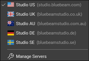 Studio Servers Dropdown