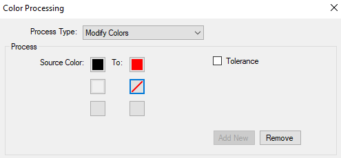 Color Processing dialog box