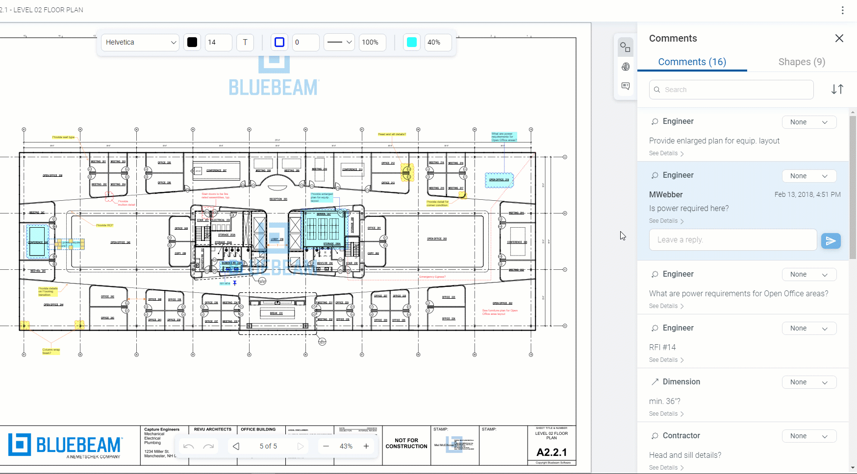 Statuses and Subjects in Bluebeam Cloud