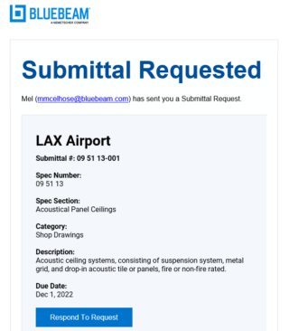 Submittal Requested Email