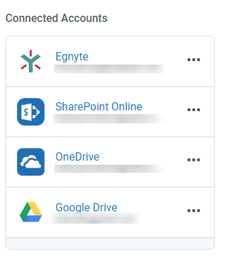 Bluebeam Cloud integrations connected accounts list