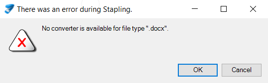 No converter error message when using Bluebeam Stapler with Word documents