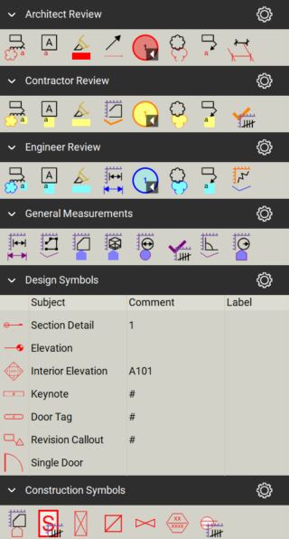 Revu profile preset tool sets